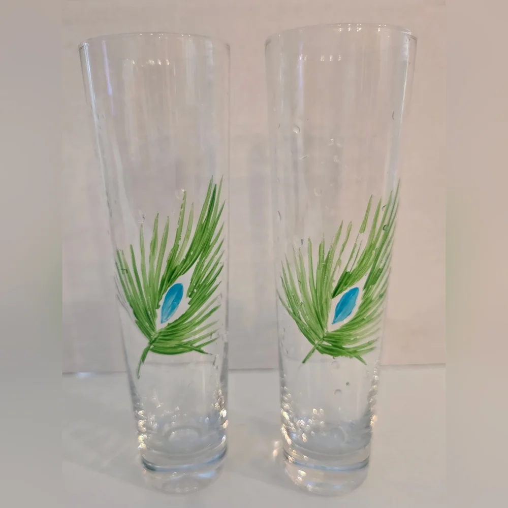 Set of 2 Z Gallerie Peacock Feather 8